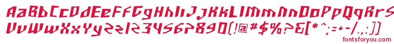 フォントSF Junk Culture Oblique – 白い背景に赤い文字