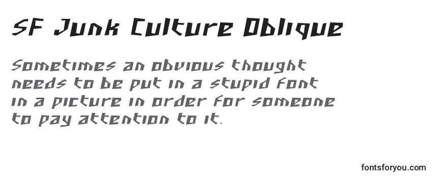 Schriftart SF Junk Culture Oblique