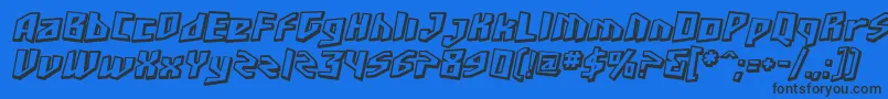 SF Junk Culture Shaded Oblique Font – Black Fonts on Blue Background