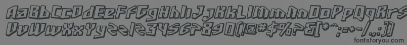SF Junk Culture Shaded Oblique-fontti – mustat fontit harmaalla taustalla