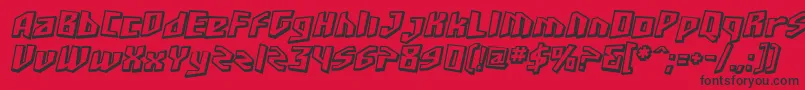 SF Junk Culture Shaded Oblique Font – Black Fonts on Red Background