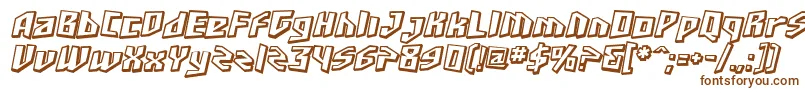 SF Junk Culture Shaded Oblique-Schriftart – Braune Schriften auf weißem Hintergrund