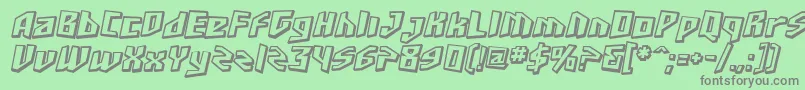 SF Junk Culture Shaded Oblique Font – Gray Fonts on Green Background