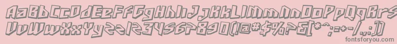 SF Junk Culture Shaded Oblique Font – Gray Fonts on Pink Background