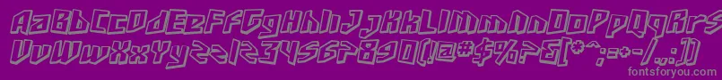SF Junk Culture Shaded Oblique-Schriftart – Graue Schriften auf violettem Hintergrund