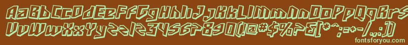 SF Junk Culture Shaded Oblique-Schriftart – Grüne Schriften auf braunem Hintergrund