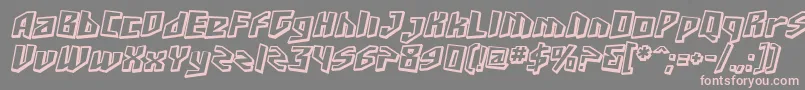 SF Junk Culture Shaded Oblique Font – Pink Fonts on Gray Background