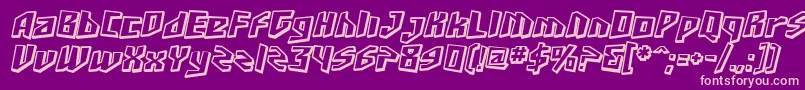 SF Junk Culture Shaded Oblique-Schriftart – Rosa Schriften auf violettem Hintergrund