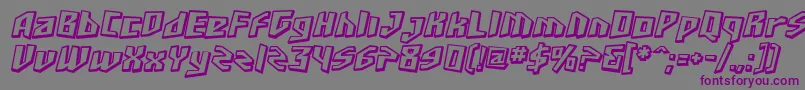 フォントSF Junk Culture Shaded Oblique – 紫色のフォント、灰色の背景
