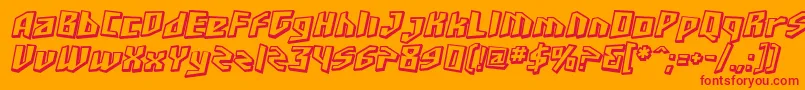 SF Junk Culture Shaded Oblique Font – Red Fonts on Orange Background
