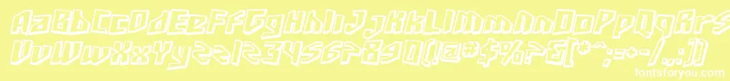 SF Junk Culture Shaded Oblique Font – White Fonts on Yellow Background