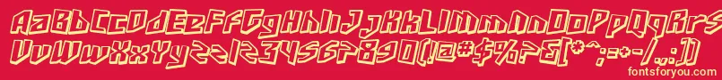 SF Junk Culture Shaded Oblique Font – Yellow Fonts on Red Background