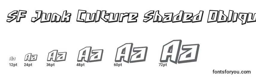 SF Junk Culture Shaded Oblique Font Sizes