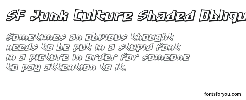 SF Junk Culture Shaded Oblique -fontin tarkastelu