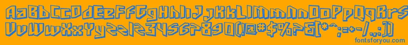 SF Junk Culture Shaded Font – Blue Fonts on Orange Background