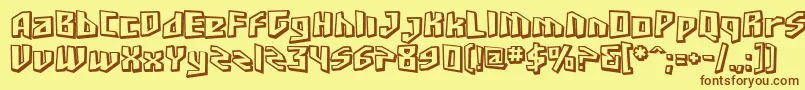 SF Junk Culture Shaded Font – Brown Fonts on Yellow Background