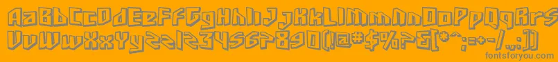 SF Junk Culture Shaded-Schriftart – Graue Schriften auf orangefarbenem Hintergrund