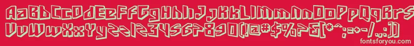 SF Junk Culture Shaded Font – Green Fonts on Red Background