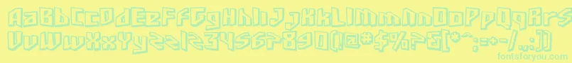 SF Junk Culture Shaded Font – Green Fonts on Yellow Background