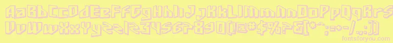 SF Junk Culture Shaded-Schriftart – Rosa Schriften auf gelbem Hintergrund