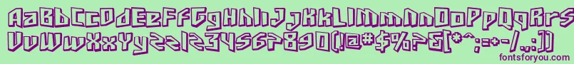 SF Junk Culture Shaded Font – Purple Fonts on Green Background