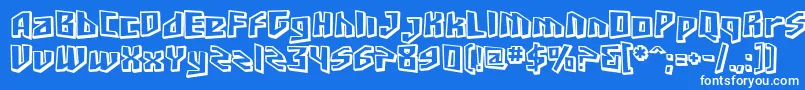 SF Junk Culture Shaded Font – White Fonts on Blue Background