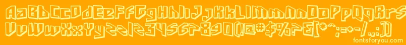 SF Junk Culture Shaded-Schriftart – Gelbe Schriften auf orangefarbenem Hintergrund