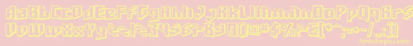 SF Junk Culture Shaded-Schriftart – Gelbe Schriften auf rosa Hintergrund