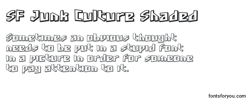 Review of the SF Junk Culture Shaded (140334) Font