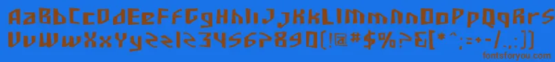 フォントSF Junk Culture – 茶色の文字が青い背景にあります。