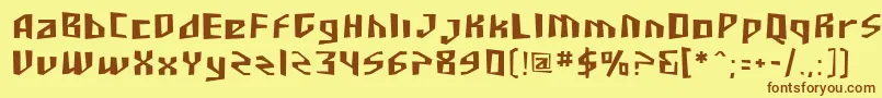 フォントSF Junk Culture – 茶色の文字が黄色の背景にあります。