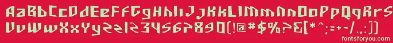 SF Junk Culture Font – Green Fonts on Red Background