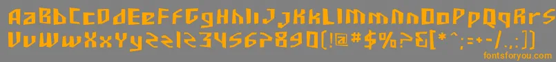 SF Junk Culture-Schriftart – Orangefarbene Schriften auf grauem Hintergrund