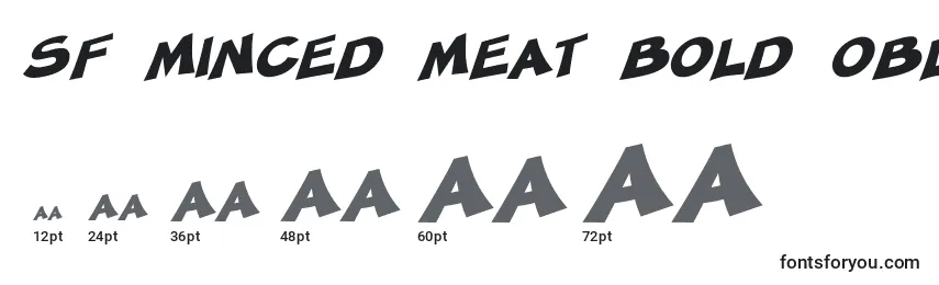 Größen der Schriftart SF Minced Meat Bold Oblique
