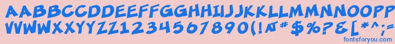 フォントSF Minced Meat Bold – ピンクの背景に青い文字