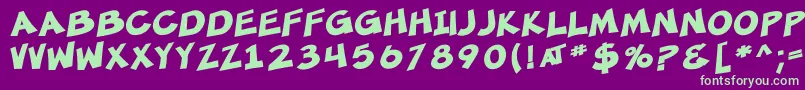 SF Minced Meat Bold Font – Green Fonts on Purple Background