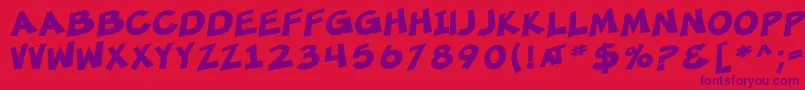 SF Minced Meat Bold-Schriftart – Violette Schriften auf rotem Hintergrund