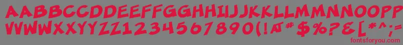 SF Minced Meat Bold-Schriftart – Rote Schriften auf grauem Hintergrund