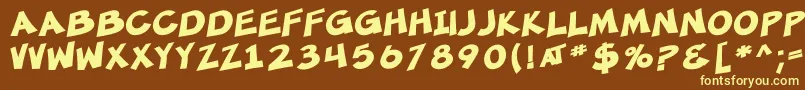 Шрифт SF Minced Meat Bold – жёлтые шрифты на коричневом фоне