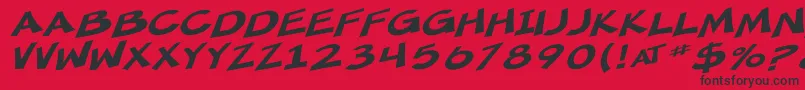 SF Minced Meat Extended Oblique Font – Black Fonts on Red Background