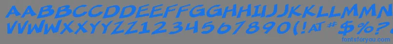 SF Minced Meat Extended Oblique Font – Blue Fonts on Gray Background