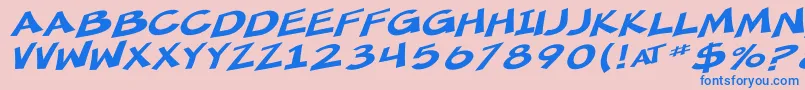 SF Minced Meat Extended Oblique Font – Blue Fonts on Pink Background