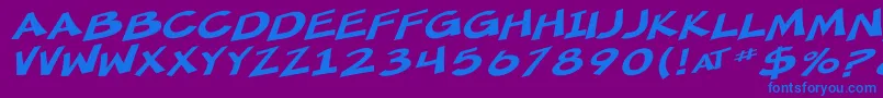 SF Minced Meat Extended Oblique Font – Blue Fonts on Purple Background