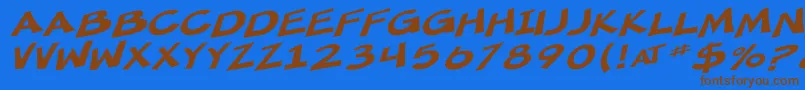 SF Minced Meat Extended Oblique Font – Brown Fonts on Blue Background