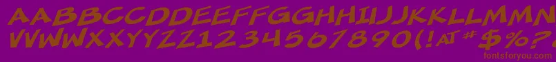 SF Minced Meat Extended Oblique Font – Brown Fonts on Purple Background