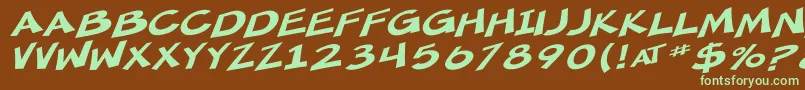 SF Minced Meat Extended Oblique Font – Green Fonts on Brown Background