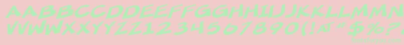 SF Minced Meat Extended Oblique Font – Green Fonts on Pink Background