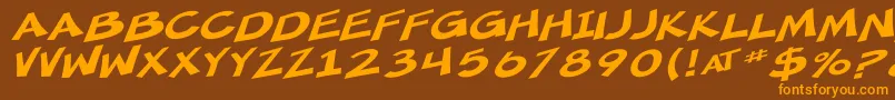 SF Minced Meat Extended Oblique Font – Orange Fonts on Brown Background
