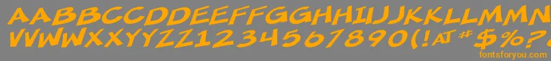 SF Minced Meat Extended Oblique-Schriftart – Orangefarbene Schriften auf grauem Hintergrund