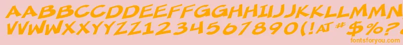 SF Minced Meat Extended Oblique Font – Orange Fonts on Pink Background